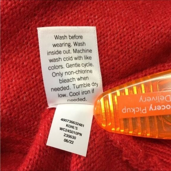 Croft & Barrow® Women’s Plus Puff-Sleeve Bobble Sweater, Red, size 3X - Picture 7 of 8